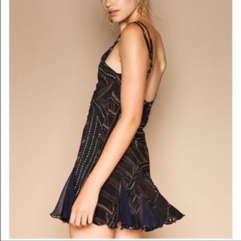 Stone Cold Fox Marni Silk Slip Dress In Art Deco (Size 1)